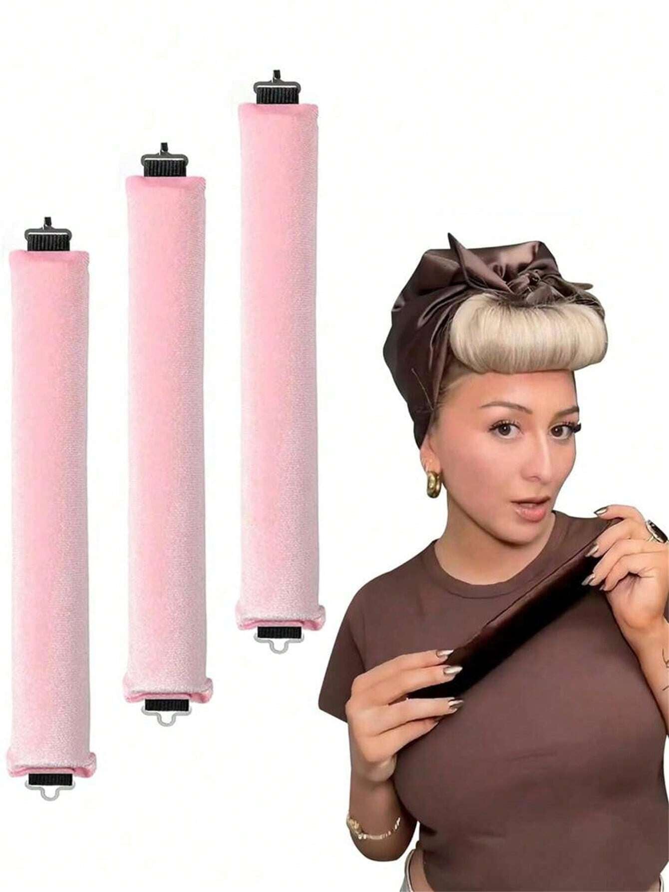 1Pc/3Pcs/4Pcs Heatless Hair Curlers, Achieve Curly Hairstyle without Damaging Hair, Suitable for Shaping Natural Curls or Adding Volume to Fine or Straight Hair, Great Gift for Family and Friends, Hair Rollers, Heatless Curls, Hair Curler, Hair Products and Accessories for Barber Salon Beauty Travel Essentials