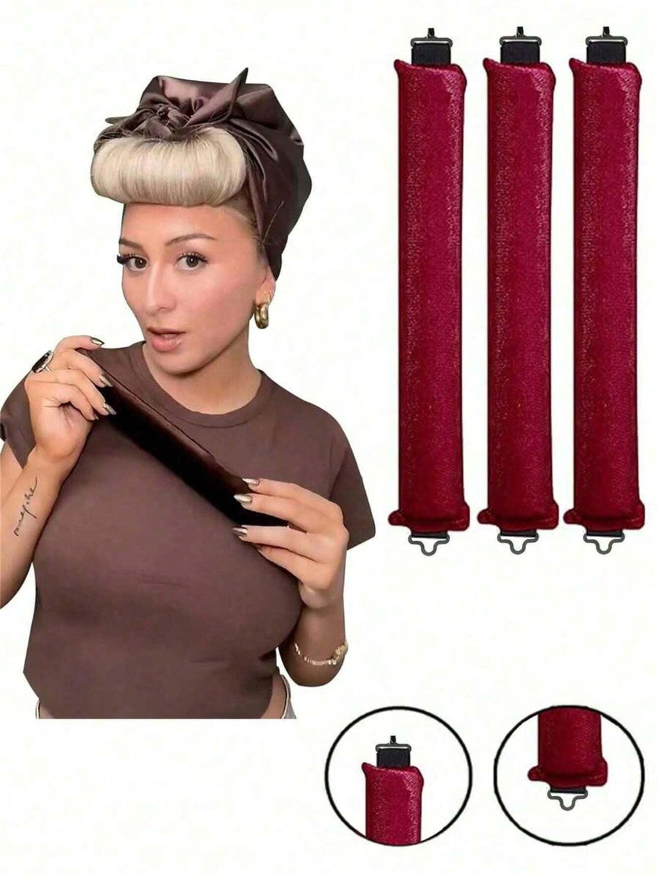 1Pc/3Pcs/4Pcs Heatless Hair Curlers, Achieve Curly Hairstyle without Damaging Hair, Suitable for Shaping Natural Curls or Adding Volume to Fine or Straight Hair, Great Gift for Family and Friends, Hair Rollers, Heatless Curls, Hair Curler, Hair Products and Accessories for Barber Salon Beauty Travel Essentials