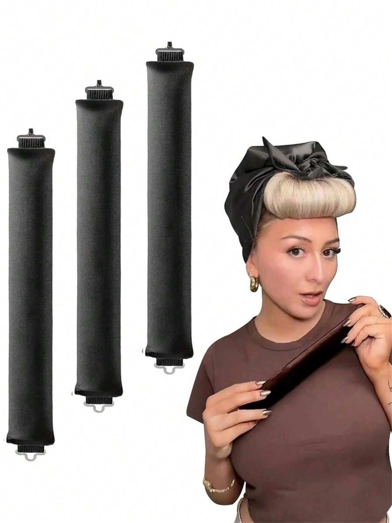 1Pc/3Pcs/4Pcs Heatless Hair Curlers, Achieve Curly Hairstyle without Damaging Hair, Suitable for Shaping Natural Curls or Adding Volume to Fine or Straight Hair, Great Gift for Family and Friends, Hair Rollers, Heatless Curls, Hair Curler, Hair Products and Accessories for Barber Salon Beauty Travel Essentials