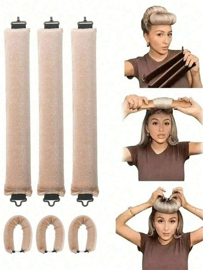 1Pc/3Pcs/4Pcs Heatless Hair Curlers, Achieve Curly Hairstyle without Damaging Hair, Suitable for Shaping Natural Curls or Adding Volume to Fine or Straight Hair, Great Gift for Family and Friends, Hair Rollers, Heatless Curls, Hair Curler, Hair Products and Accessories for Barber Salon Beauty Travel Essentials